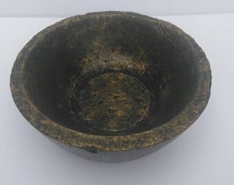 Large Hand Painted Concrete Bowl