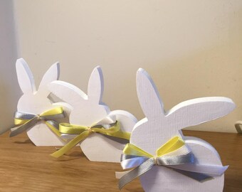 Handmade wooden Easter Bunnies
