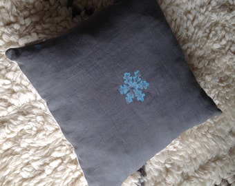 Snowflake linen cushion