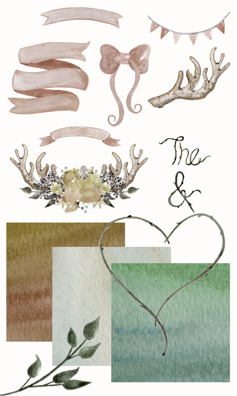 RUSTIC FLORAL WATERCOLOR Clipart Commercial Use Clip Art Romantic Blush Nude Woodland Wedding Boho Flower Bouquets Deer Antlers Backgrounds RUSTIC FLORAL WATERCOLOR Clipart Commercial Use Clip Art Romantic Blush Nude Woodland Wedding Boho Flower Bouquets Deer Antlers Backgrounds