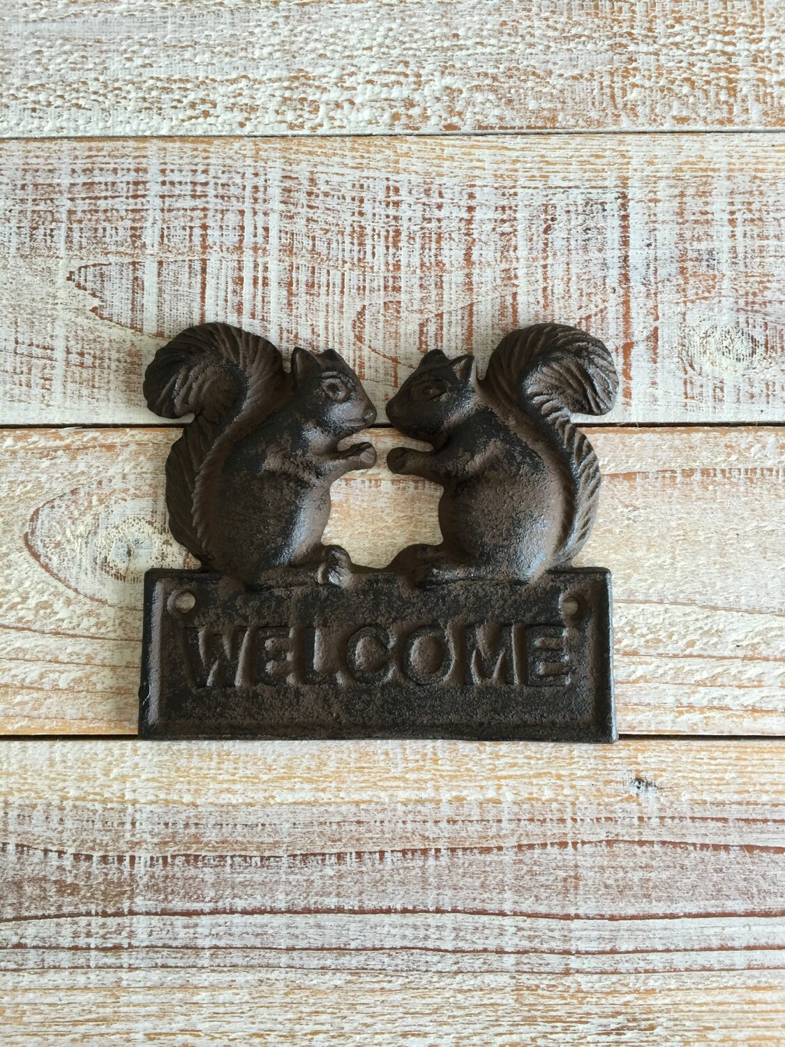 Squirrel Welcome Cast Iron Sign