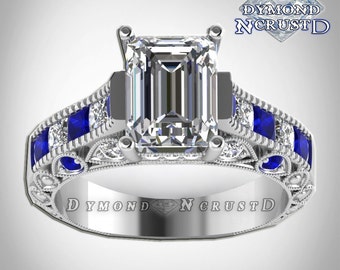doctor who inspired tardis blue sapphire swarovski diamond sterling silver or white gold deluxe ring - Dr Who Wedding Ring doctor who inspired tardis blue sapphire swarovski diamond sterling silver or white gold deluxe ring - Dr Who Wedding Ring