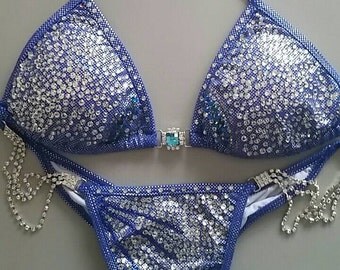 Items similar to B25 Silver Avatar Push Up Bra Style Competition Bikini ...