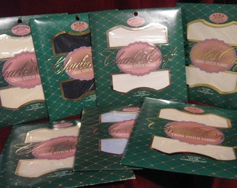 CHARLES CRAFT NIP Cross Stitch Fabric Aida Hardange, Sold Individually 100% Cotton 12" x 18" Packages Different Counts, Different Colors 365