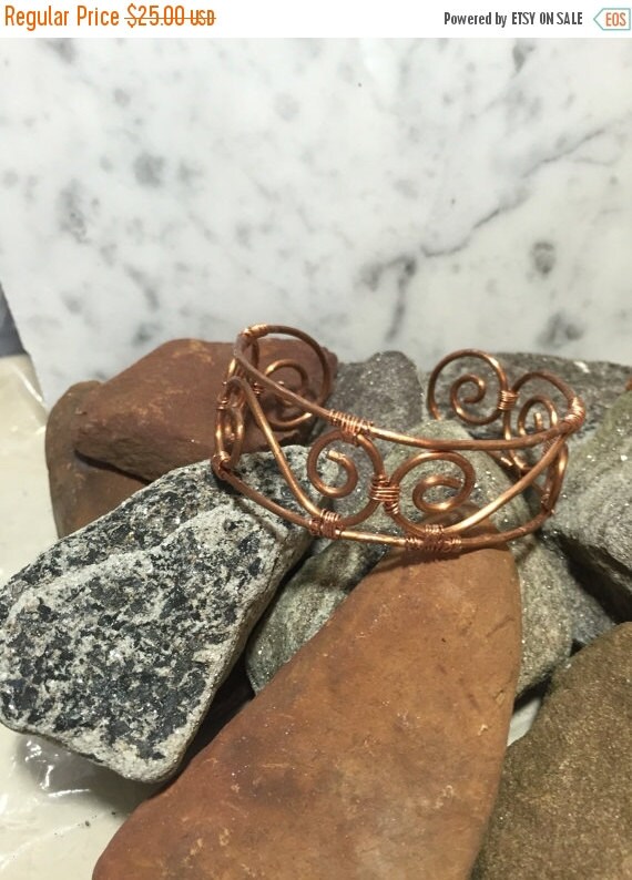 Handmade copper wire cuff bracelet copper by BellasJewelryTree