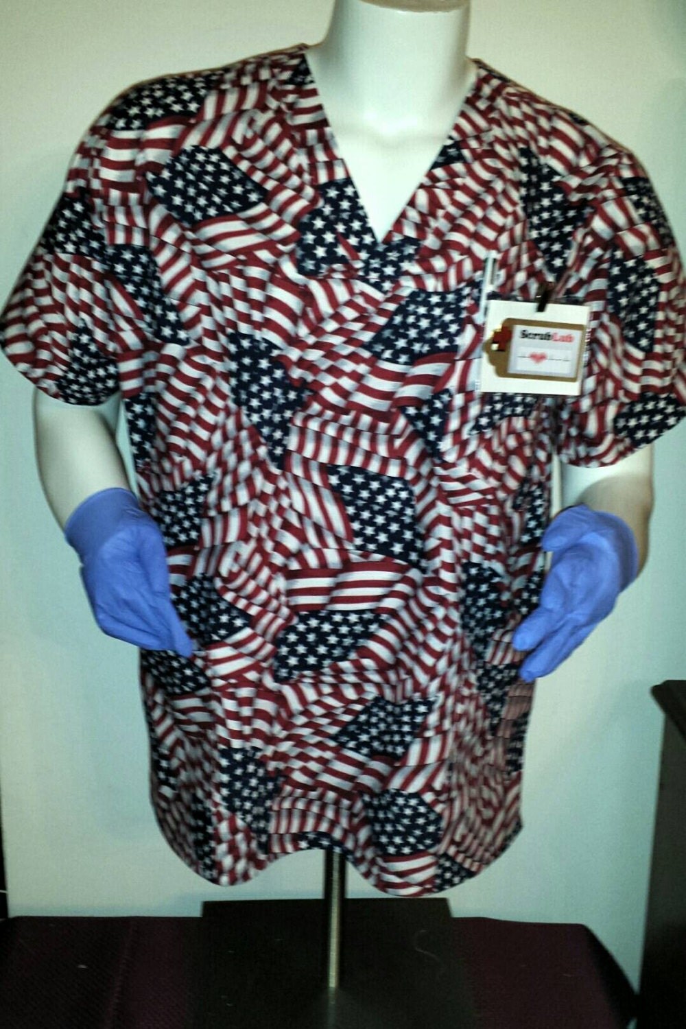 Patriotic USA Scrub Top Especially tailored for Men by ScrubLub