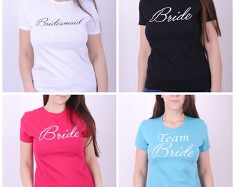Sale Team Bride Bridesmaid shirts tshirt Bachelorette Party Shirt Bridesmaid Shirt Bride Tee Tshirt Set of 6