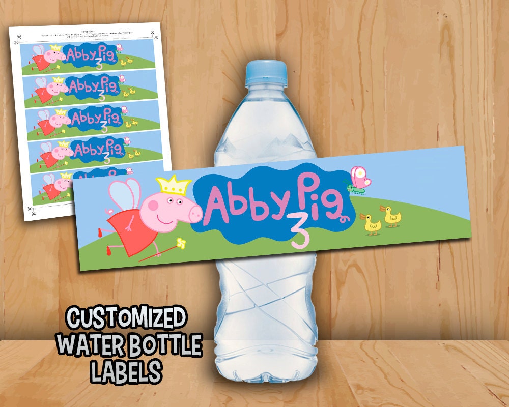 Peppa Pig Bottle Labels Peppa Pig Water Labels by LTAPrints
