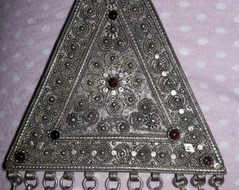 German Silver Filigree Brooch Pendant