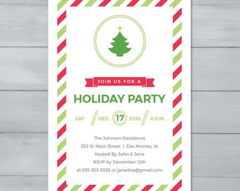 Items similar to Christmas Party Invitation-Modern Chevron and ...