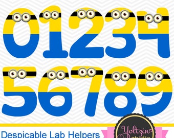 Items similar to INSTANT DOWNLOAD Despicable Helpers clipart numbers ...