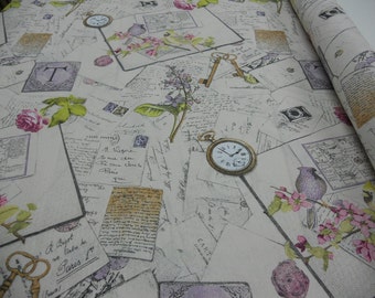letters vintage fabric