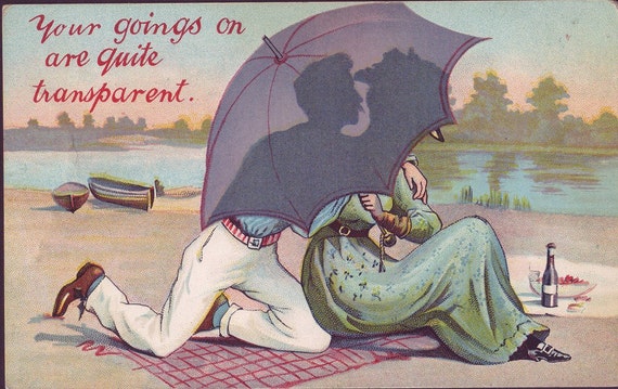 Vintage postcard ~ turn of the century humor ~ funny postcard ~ comic postcard ~ romantic gift ~ gift for girlfriend ~ gift for boyfriend