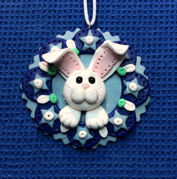 Items similar to Easter Ornament, Personalized Easter Bunny Ornament or