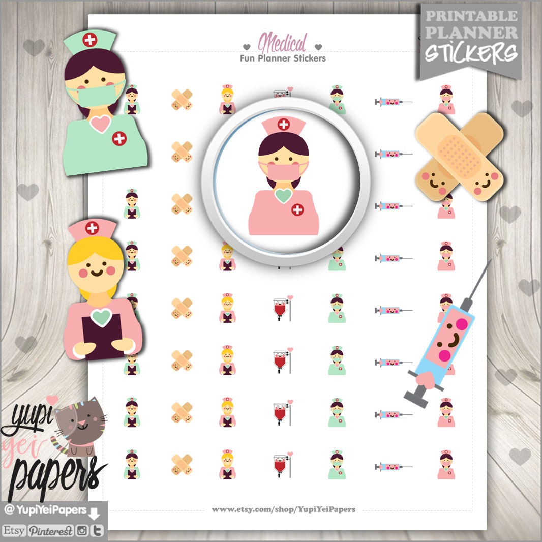 nurse stickers planner stickers medical stickers nurse