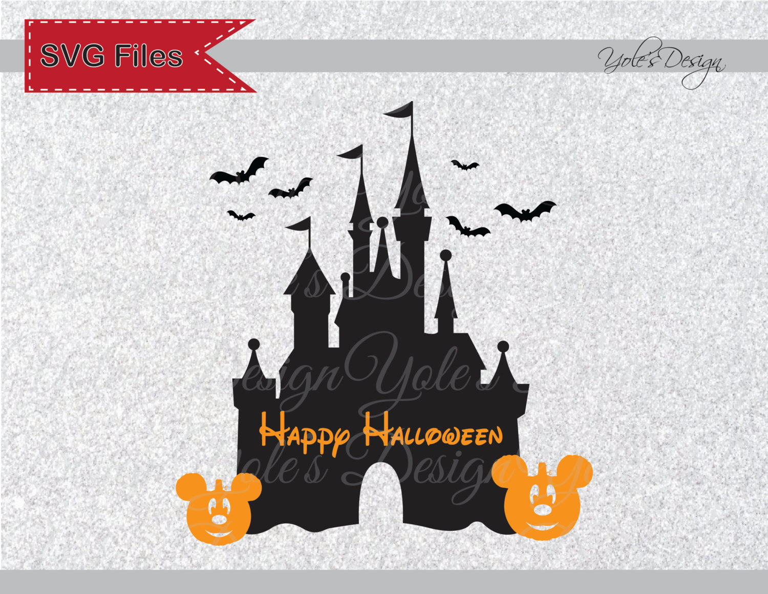 INSTANT DOWNLOAD Halloween Disney Castle SVG Disney by YoleDesign