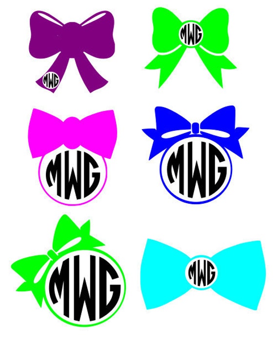 Download Bow SVG DXF EPS Circle monogram frame designs by ...