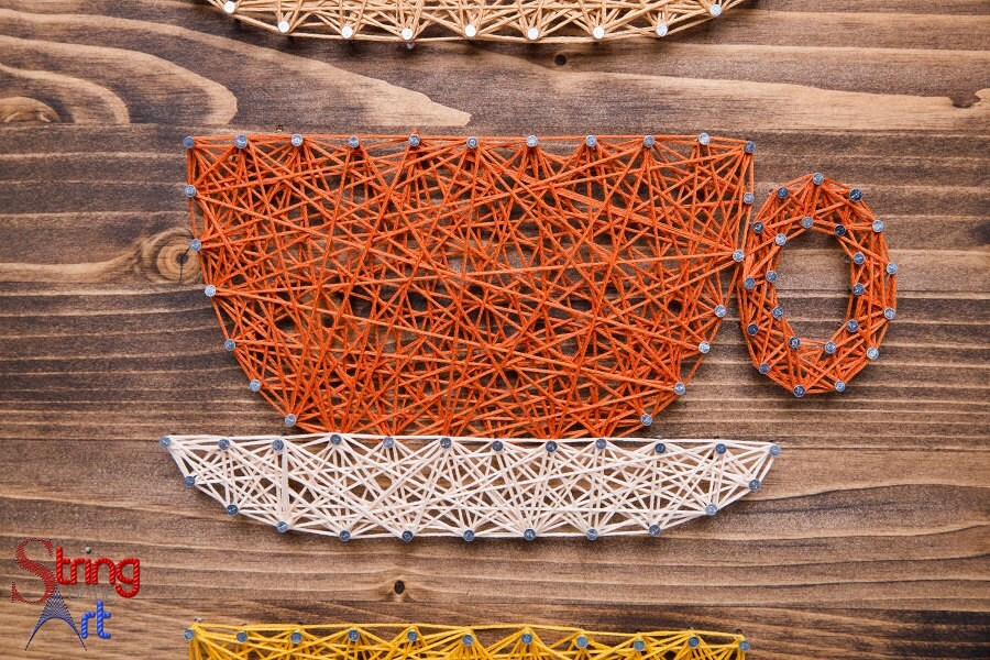 String Art DIY Kit Coffee Cups String Art by StringoftheArt