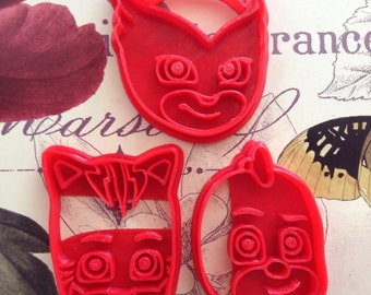 Pj Mask Cookie Cutters: Gekko, Owlette, Catboy, Night Ninja