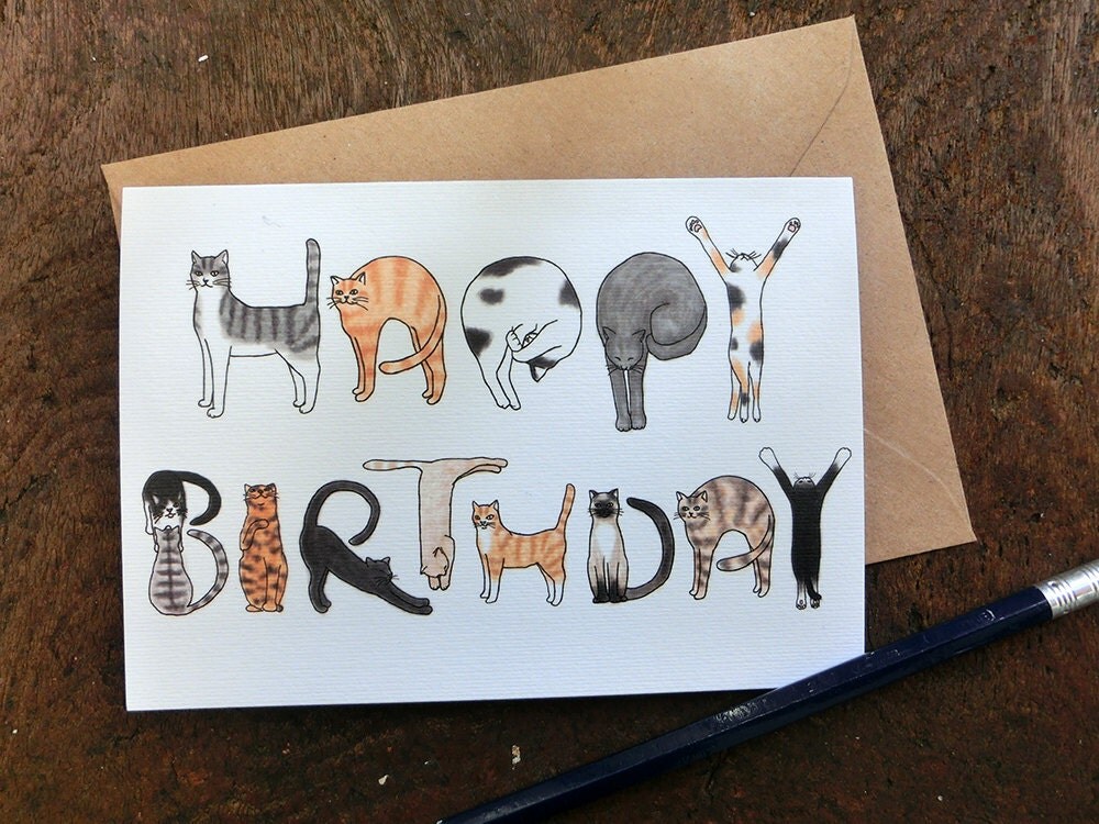 cats birthday card