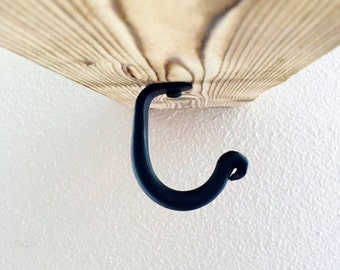 Amish Handcrafted 12-Inch Wrought Iron Extension Hook – Black, Heavy Duty