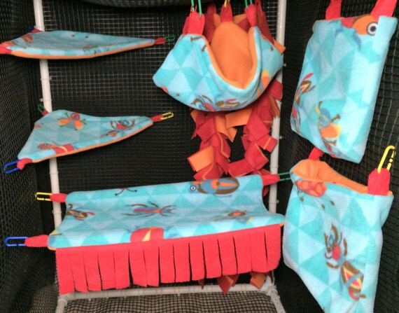 sugar glider rat 8 fleece hammock set cage set sugar glider rat 8 fleece hammock set cage set