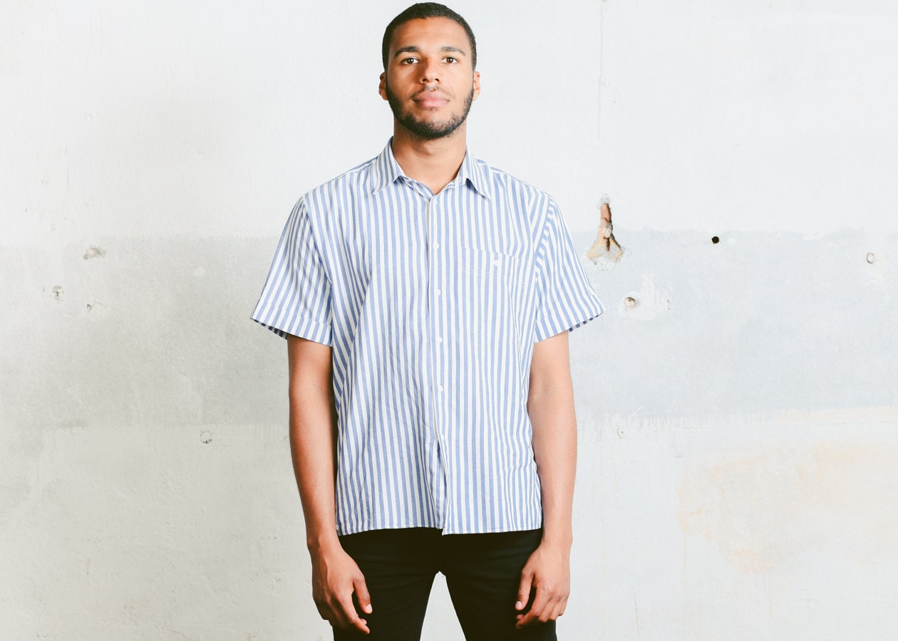 Men Vacation Shirt Vintage Striped 90s Casual Cotton Retro Holiday Ibiza Resort Wear Mens Summer Size Large Men Vacation Shirt Vintage Striped 90s Casual Cotton Retro Holiday Ibiza Resort Wear Mens Summer Size Large