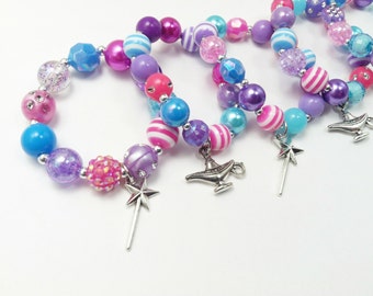 Shimmer and Shine party favor bracelet with special birthday girl bracelet! Free matching birthday necklace with orders of 15+ bracelets