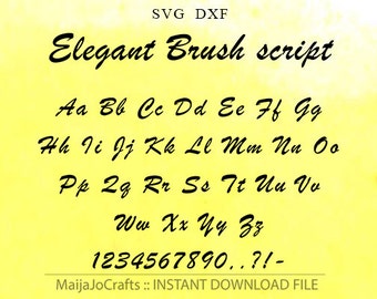 Elegant Font Svg monogram font file DXF, Digital font Cutting Machine Files Silhouette Cameo design Cricut Svg Cutting Template Cricut font