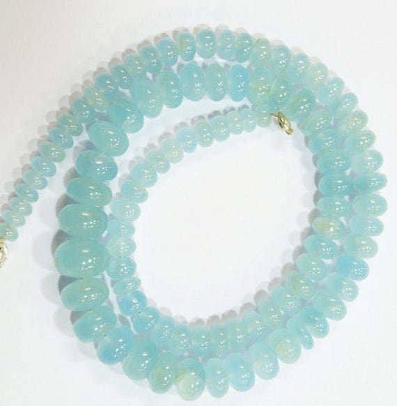 natural gem stone blue milky color aquamarine big beads