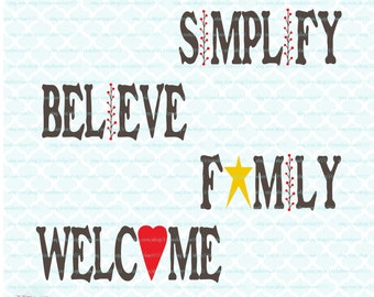 EXCLUSIVE Primitive svg Primitive Believe svg Family svg Welcome svg Simplify svg dxf eps jpg svg files for cricut svg cut files silhouette