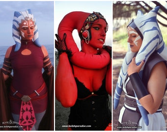 Twilek with latex lekku (realistic) adult and young Ahsoka togruta poster lot