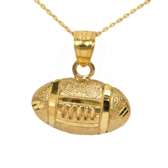 10k Yellow Gold Football Necklace