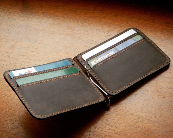 Leather Money Clip Wallet Wallets for Men Mens by DmitriyZlatkin