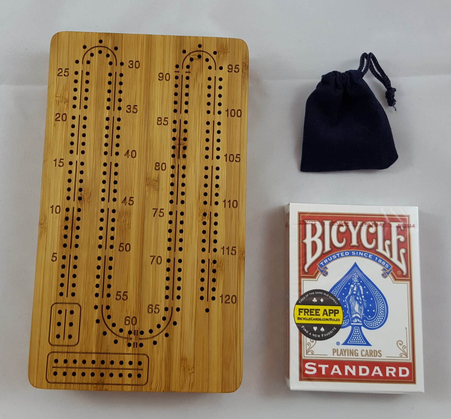 Portable 2 Player / Travel Cribbage Board with Pegs and Cards
