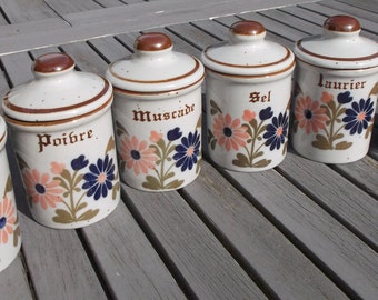 6 canisters in excellent condition - 6 french kitchen canisters