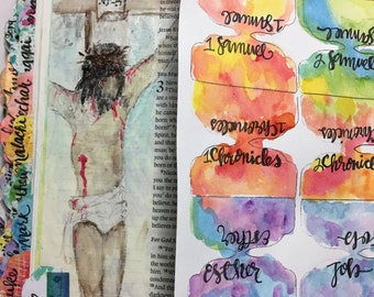 Water Color Laminated Bible Tabs All 66 Books Included
