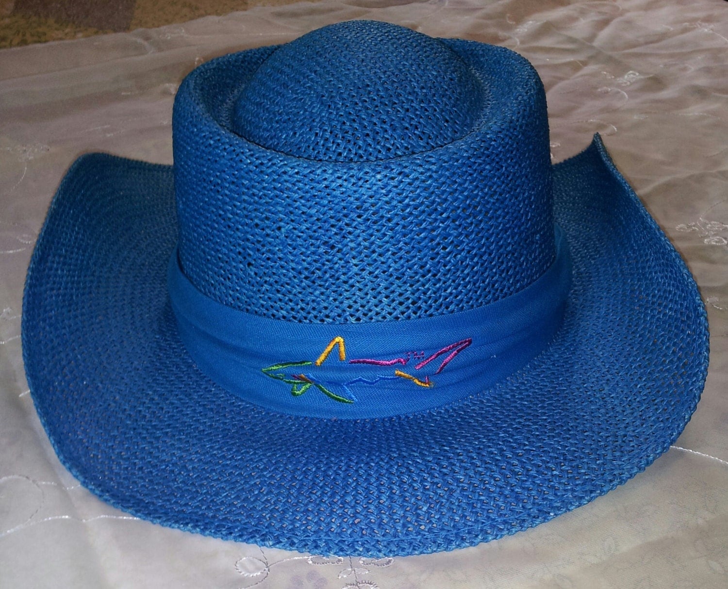 Straw GOLF HAT Worn By Greg Norman In Reebok Photoshoot The