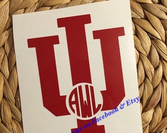 Indiana University Monogrammed Vinyl Decal