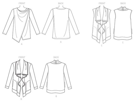 Sewing Pattern Misses'/Women's Draped Cardigans and