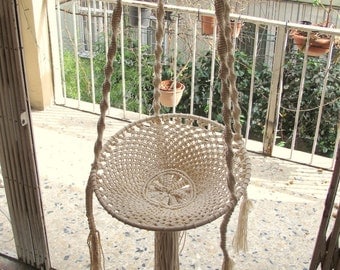Handmade Macramé Adjustable Hammock, Swing Macrame, cotton chair, Handmade Kids Swing, Handcrafted Swing, Terrace Chair, Outdoor Chair