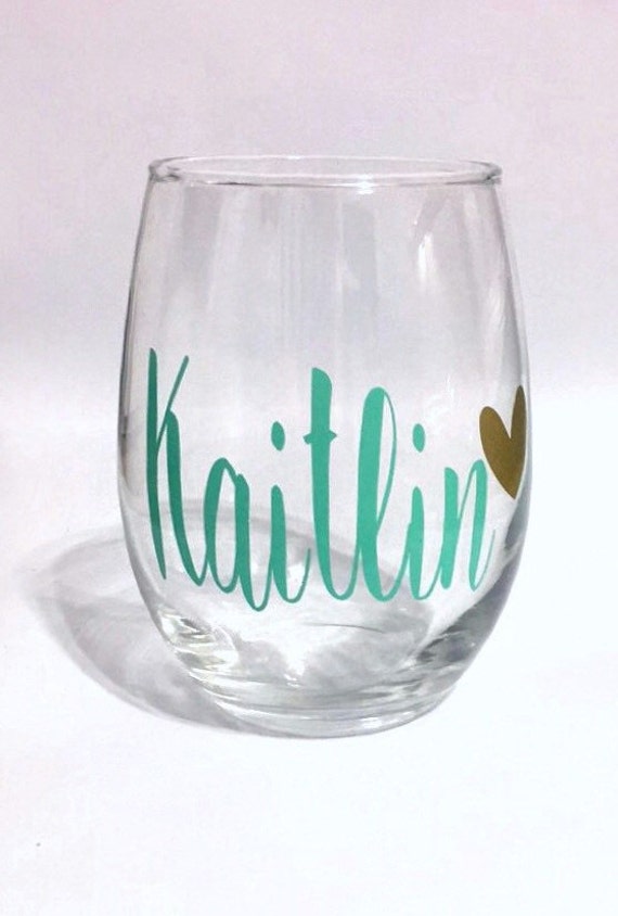 Name wine glass. Personalized stemless wine glass. Custom cup.