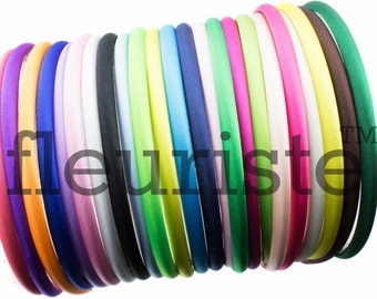 Satin Headbands, Plastic Headbands, 7mm Headbands, DIY Headbands, Wholesale Headbands, Plain headbands, Covered Headbands, Toddler Headbands