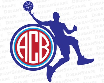 Basketball SVG Files, Basketball Monogram SVG, Basketball Split svg, NBA Basketball Cut Files, Die Cut Cricut Machine Instant Download