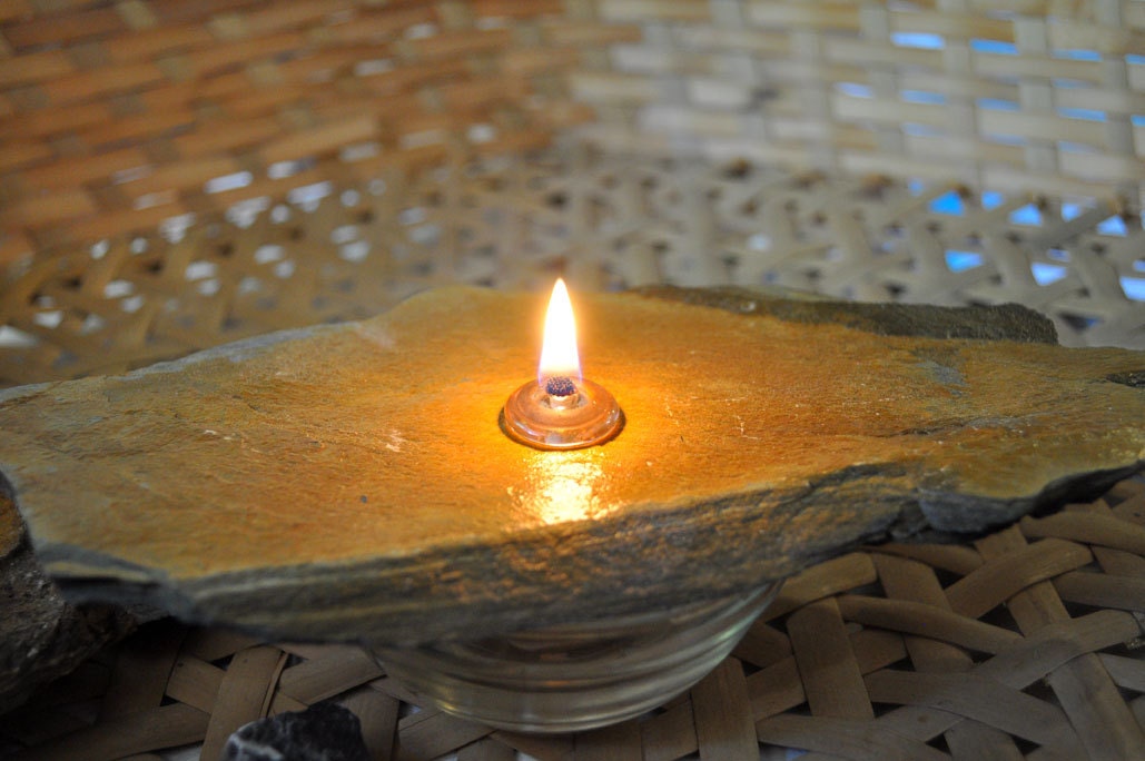 Handmade candle Stone candle Natural rock by SmokyMountainHomeNec