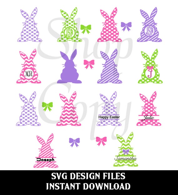 Download Items similar to SVG Cutting Files Bunny Monogram Shapes ...