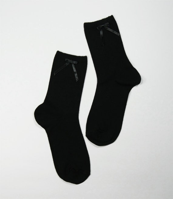 Black Socks Girl Socks Cotton Ankle Socks Women Socks by NiftySox