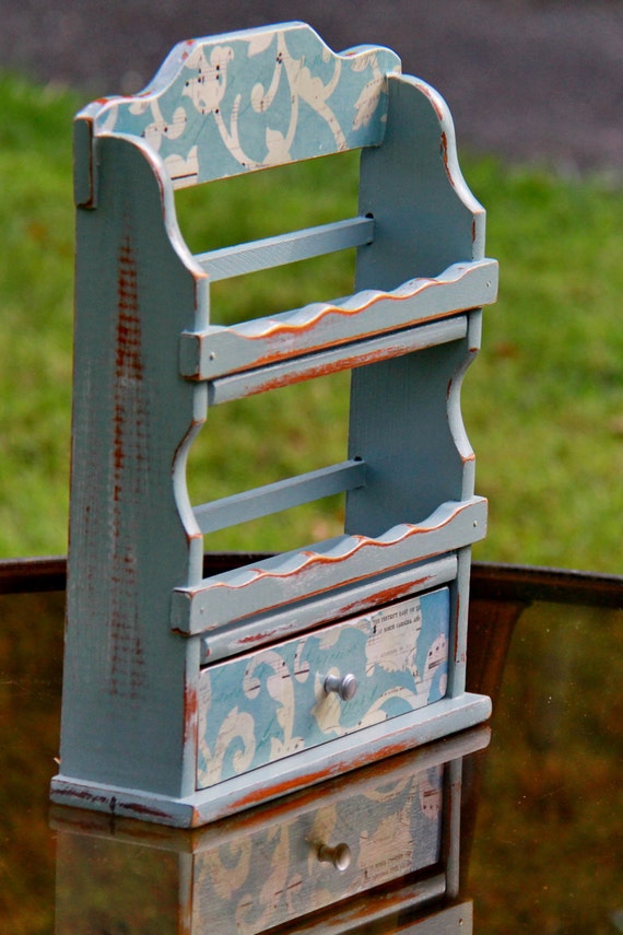 Vintage small wood wall shelf with 1 small by CreativeHeart16