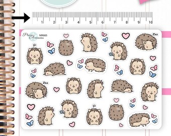 Kawaii Hedgehog Stickers Cute Hedgehog Stickers Hedgehog Stickers Planner Stickers Erin Condren Functional Stickers Decorative Sticker NR665