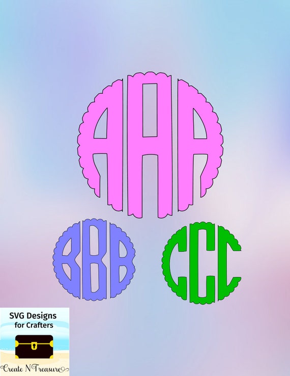 Download Scalloped Circle Monogram SVG. Alphabet cutting files for